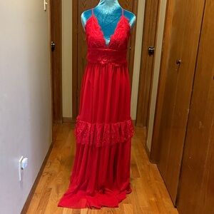 Elegant Red Lace dress